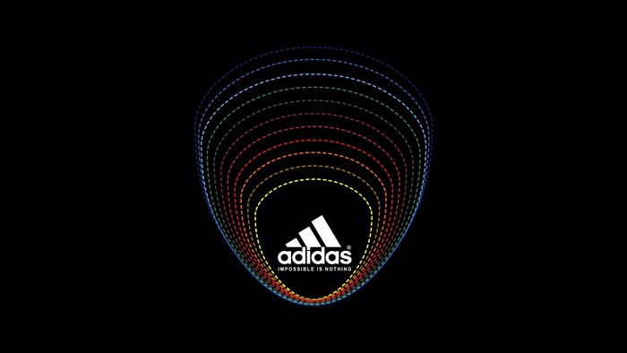 Adidas logo with colorful concentric rings