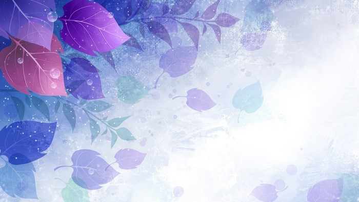 Soft Color Leaves with Water Droplets