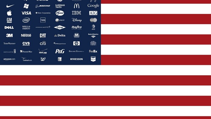 American Flag with Corporate Logos