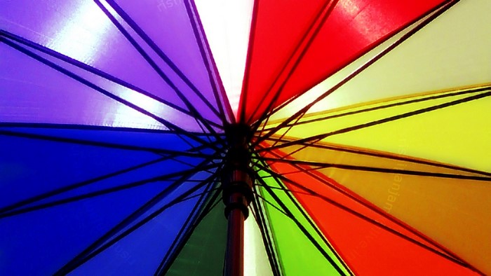 Rainbow umbrella interior