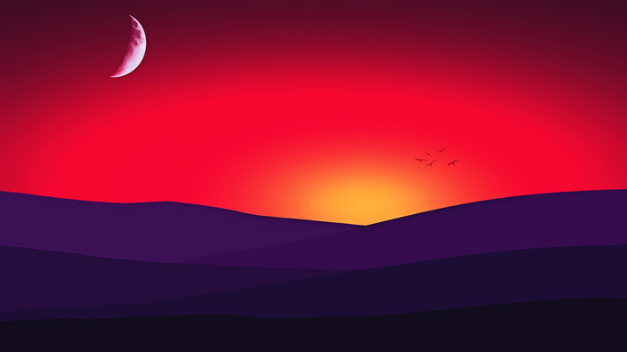 Crescent Moon Over Sunset Hills