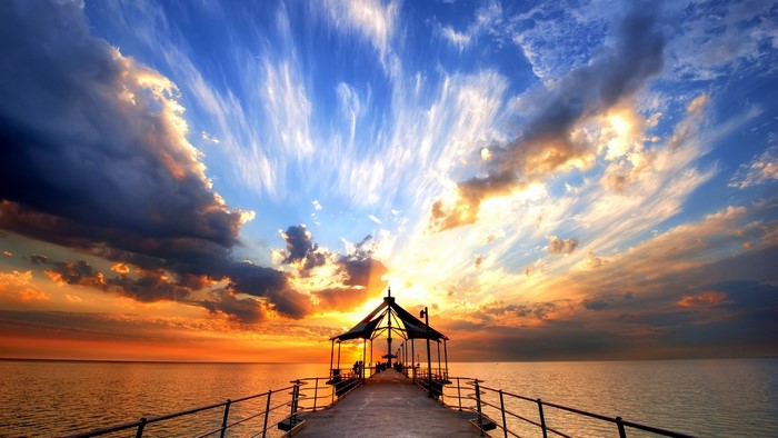 Pier at Dusk Sunrise