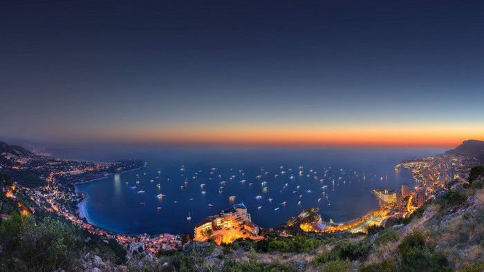 Monaco Yacht Show at Dusk