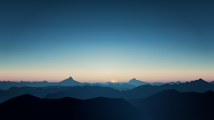 Dark Mountains at Sunrise CGI
