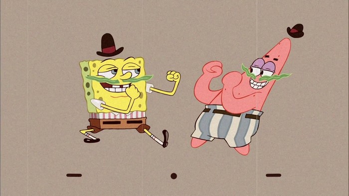 SpongeBob and Patrick Vintage Movie Style
