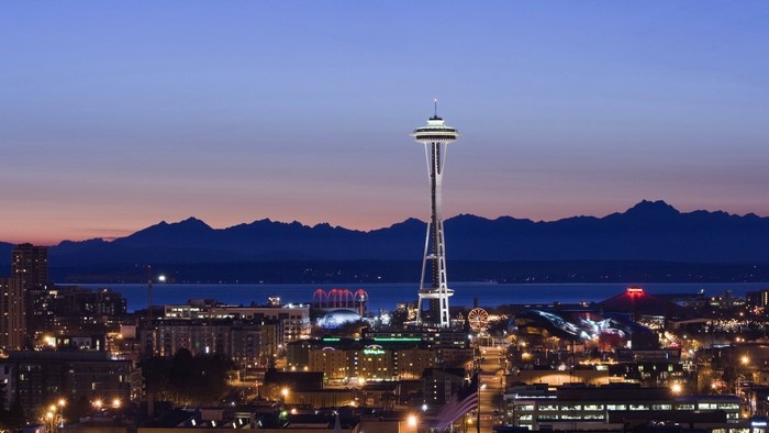 Seattle Cityscape with Space Needle at Dusk