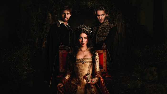 Mary Queen of Scots with two men from Reign