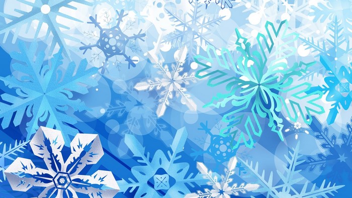 Blue Snowflakes Background