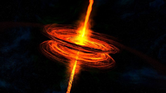 Quasar Energy Burst in Space