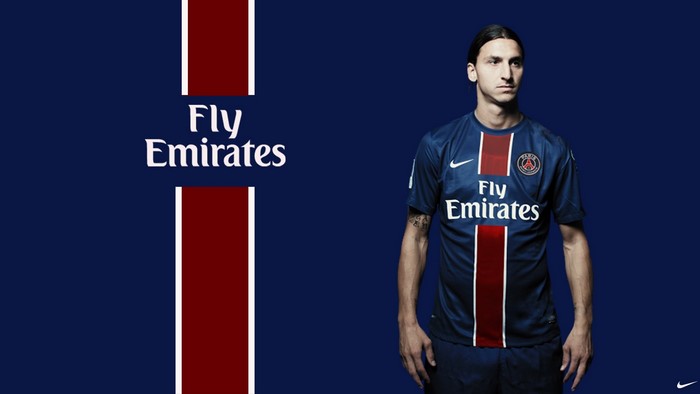 Zlatan Ibrahimović in Paris Saint-Germain kit