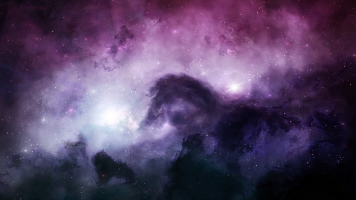 Purple and Pink Nebula with Stars
