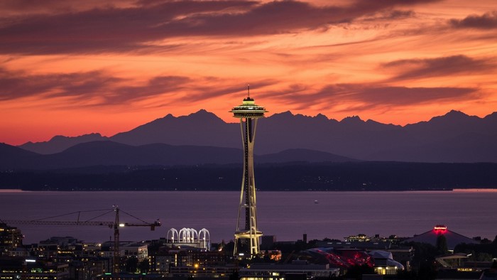 Space Needle at Sunset Seattle