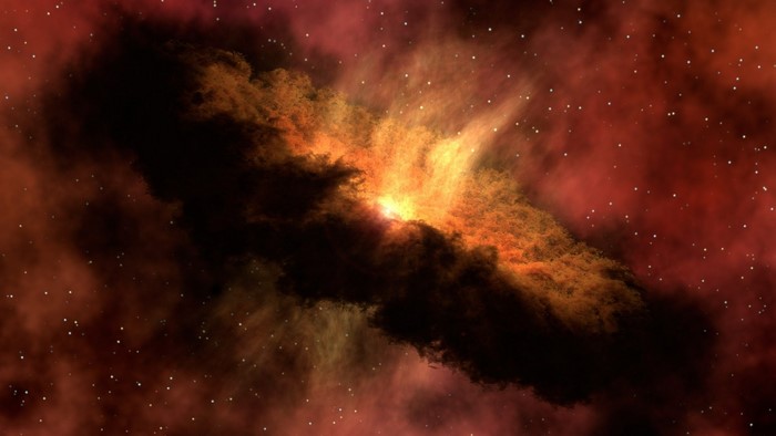 Red Nebula with Stars