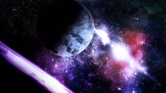 Planet and Nebula in Space