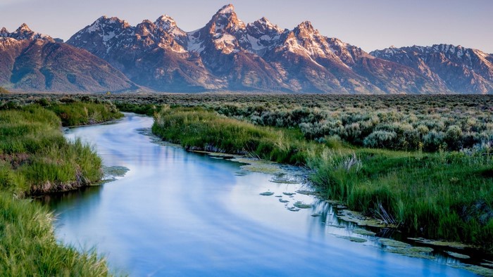 Grand Teton National Park with river and mountains