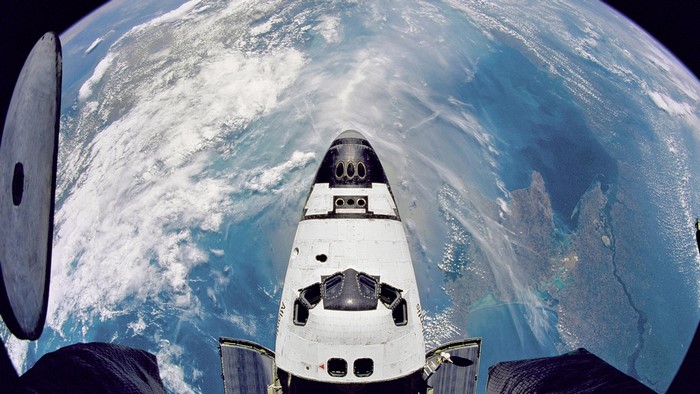 Space Shuttle Orbiting Earth