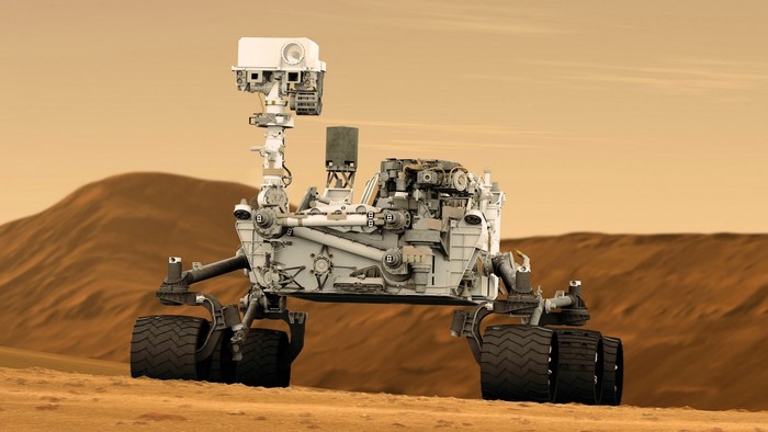 Nasa Curiosity Mars Rover on Martian Surface