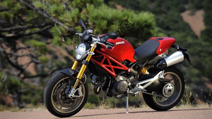 Red Ducati Monster Motorcycle
