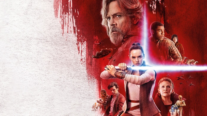 Star Wars: The Last Jedi Poster with Rey, Luke, Finn, Leia