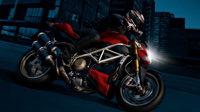 Ducati Motorcycle Riding at Night