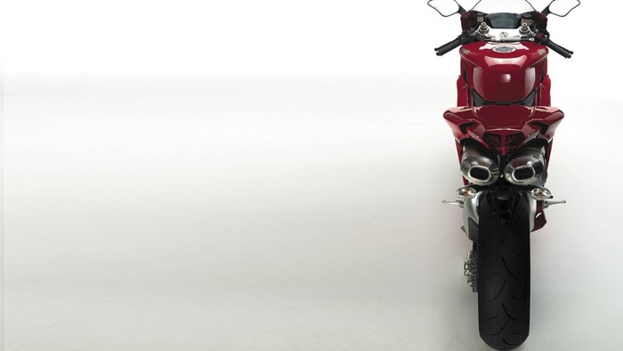 Red Ducati Motorcycle Rear View