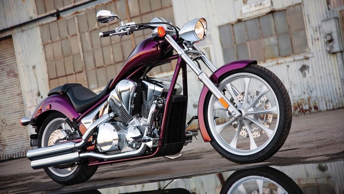 Purple Custom Chopper Motorcycle