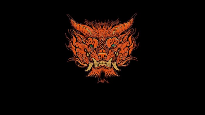 Tribal Dragon Head Illustration