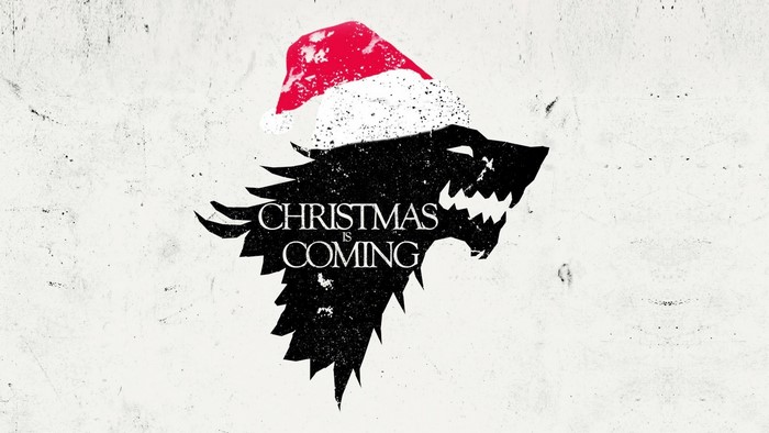 Game of Thrones Direwolf with Santa Hat