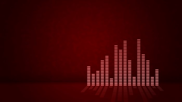 Red Equalizer Bars on Dark Background