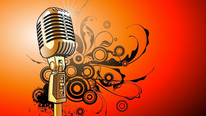 Retro Microphone with Abstract Design