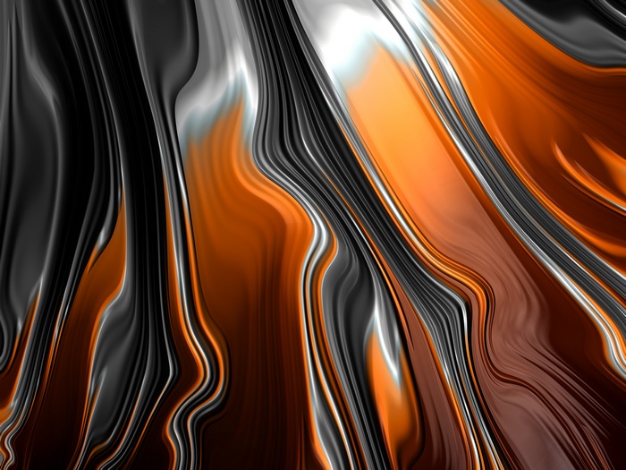 Abstract Fractal Pattern with Orange and Black