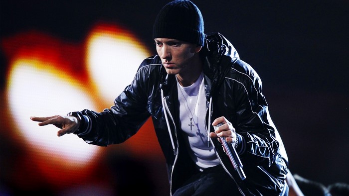 Eminem performing on stage