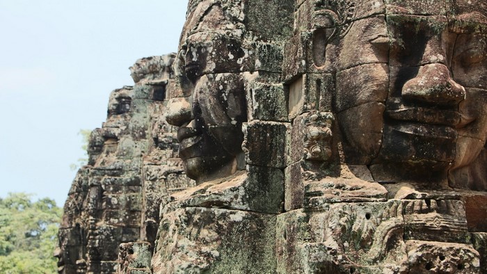Stone Buddha Heads at Banteay Srey Cambodia