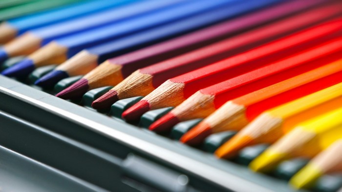 Colored Pencils in a Box