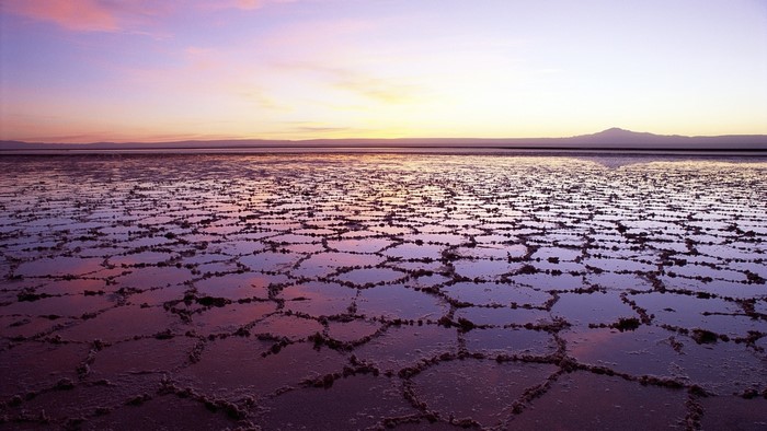 Salt Lake at Sunset in Chile
