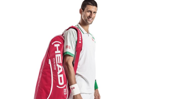 Novak Djokovic with HEAD tennis bag