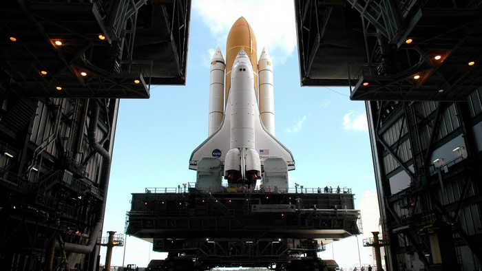 Space Shuttle Discovery on Launch Pad