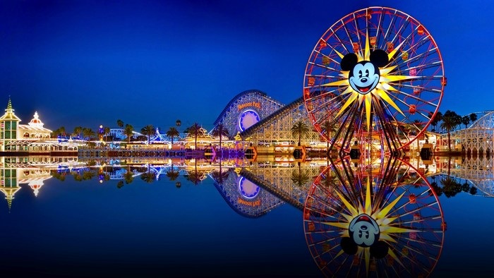 Disneyland Paradise Pier Ferris Wheel at Night