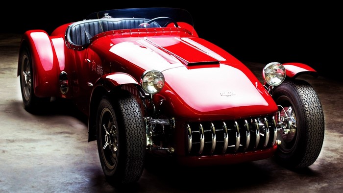Red 1953 Kurtis 500s sports car