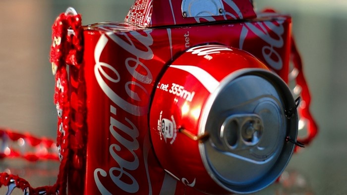 Camera made from Coca-Cola cans