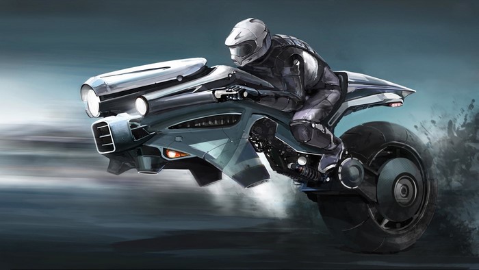Futuristic motorcycle concept art
