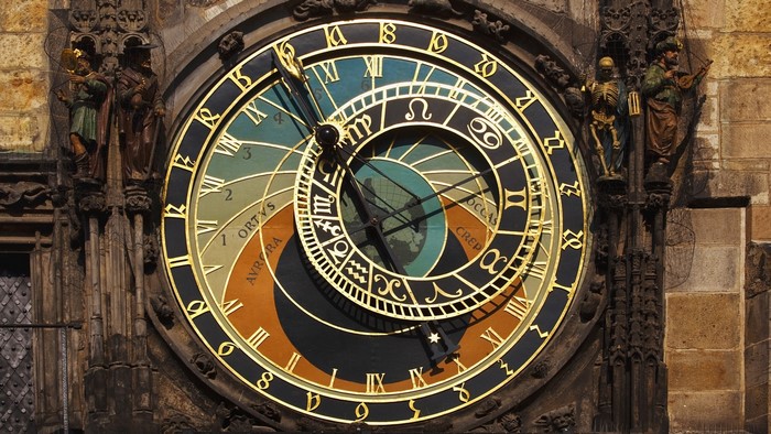 Astronomical Clock with Zodiac Signs