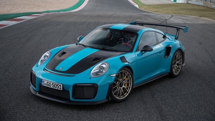 Porsche 911 GT2 RS on a race track