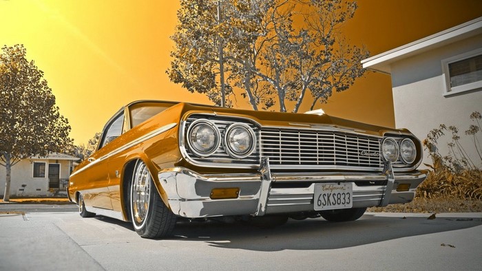 Golden Impala Lowrider Car