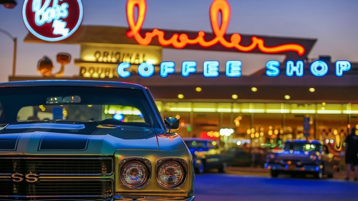 Classic Cars at Bob's Drive-In Coffee Shop