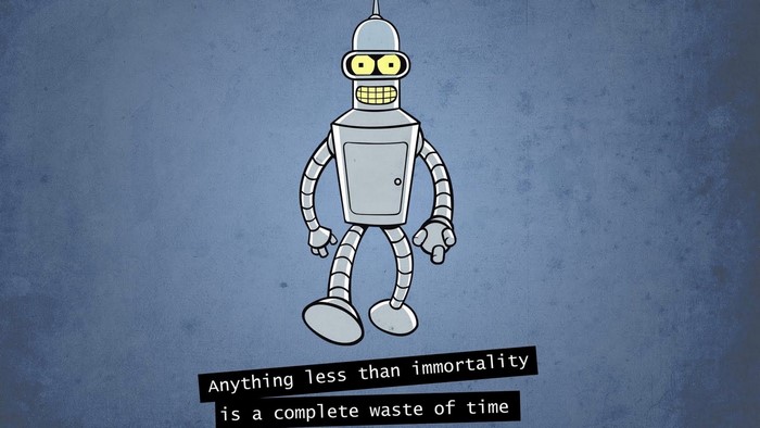 Bender from Futurama with quote
