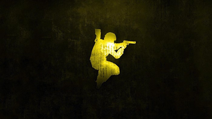 Counter-Strike silhouette of a soldier with a gun
