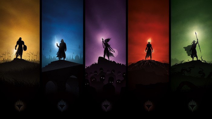 Magic The Gathering Five Colors Silhouettes