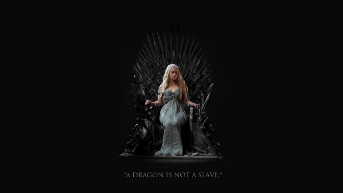 Daenerys Targaryen from Game of Thrones on the Iron Throne