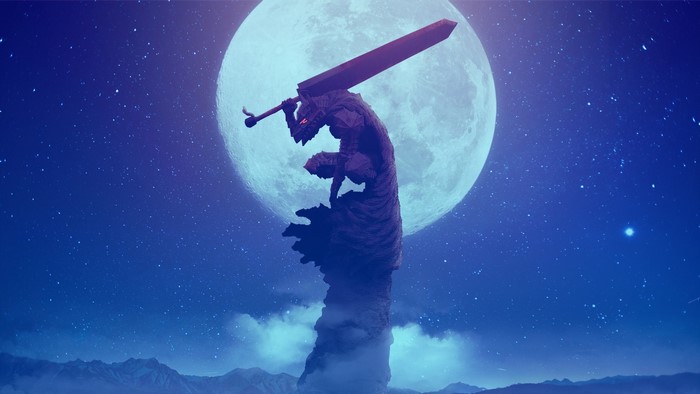 Berserker with Dragonslayer sword under the moon